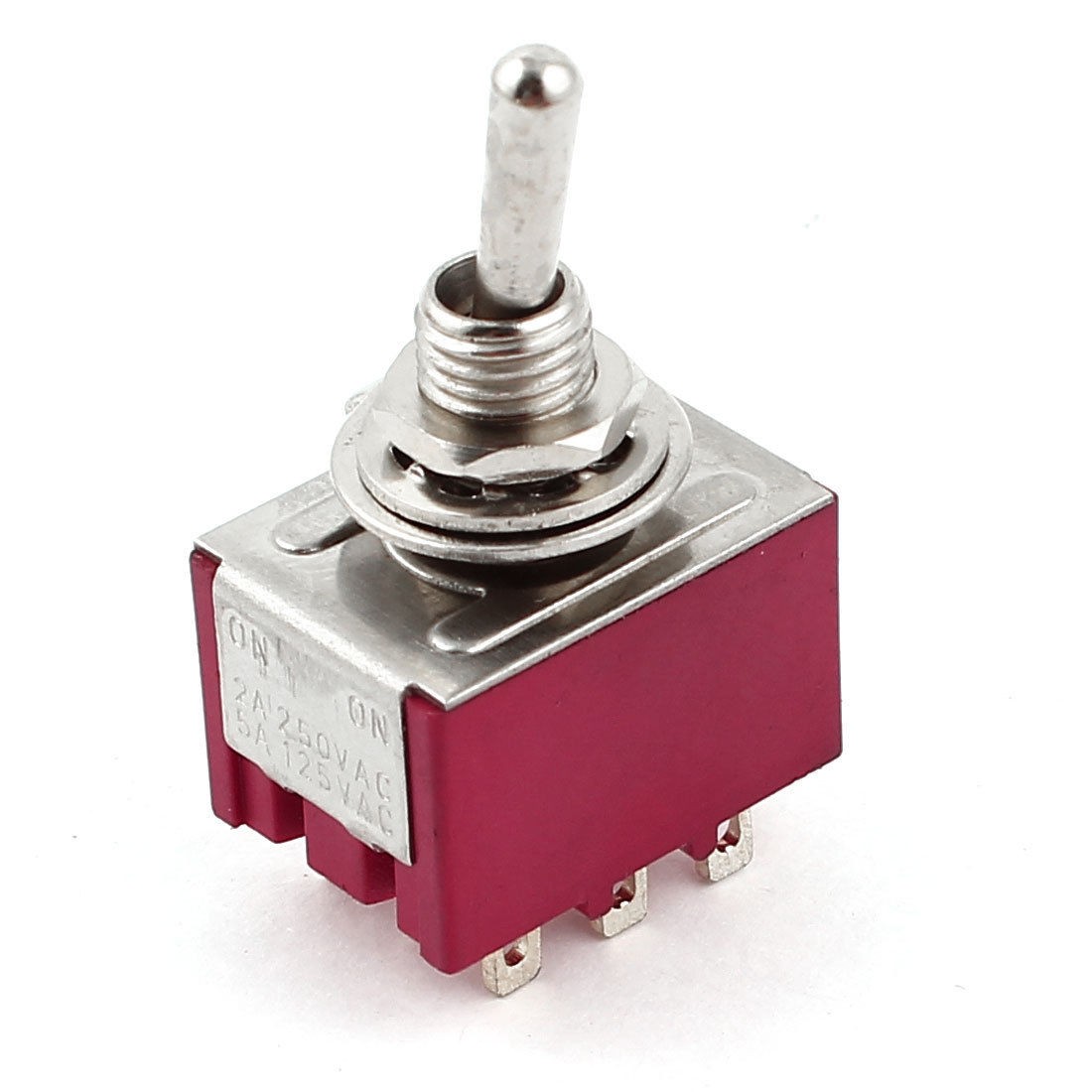 3PDT 2 Positions Locking Power Control Toggle Switch AC125V/5A 250V/2A