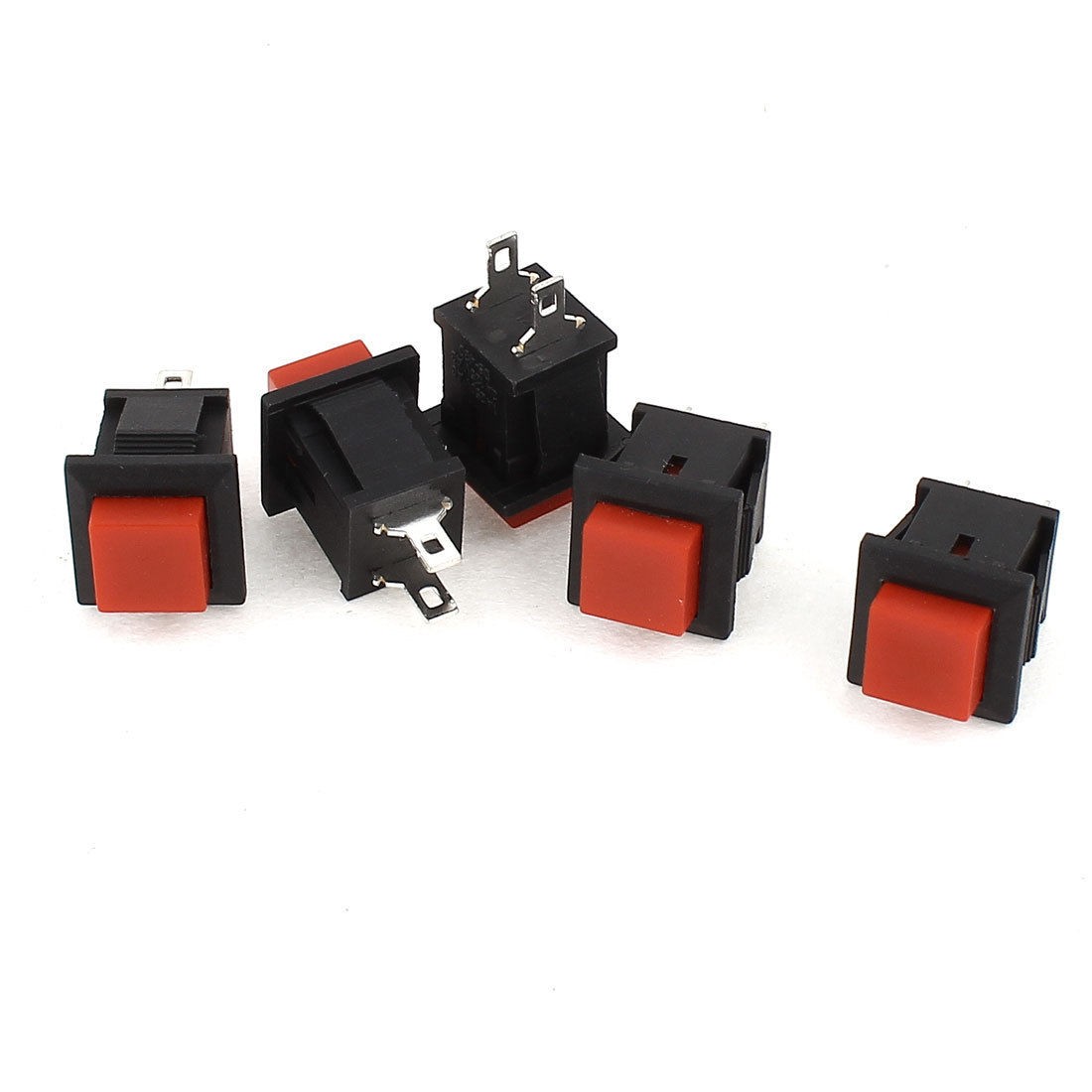 AC 250V/1A 125V/2A SPST Type Momentary Push Button Switch 5 Pcs