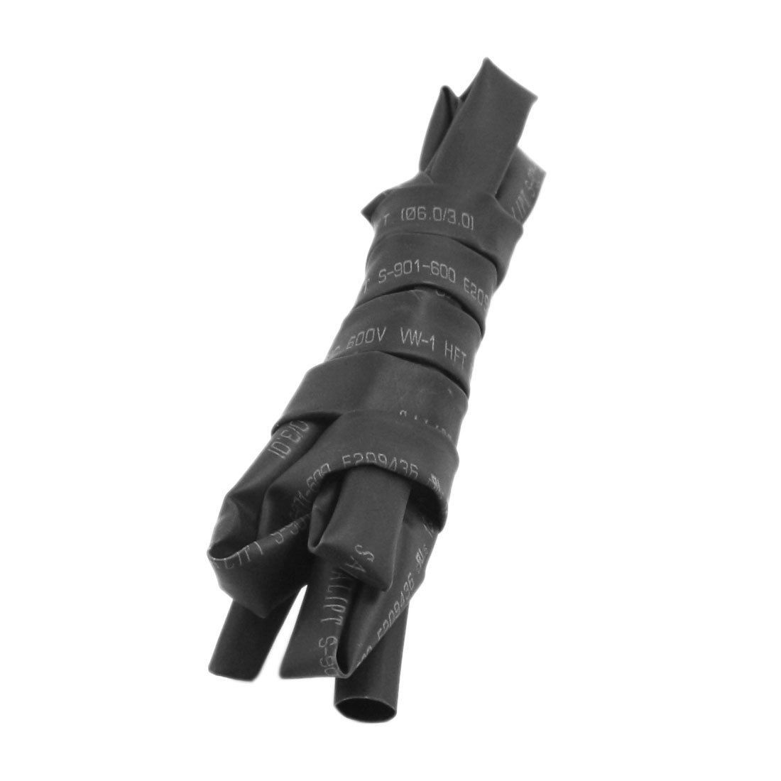 Dia Ratio 2/1 6mm Black Heat Shrink Tube 600V 125C 1 Meters