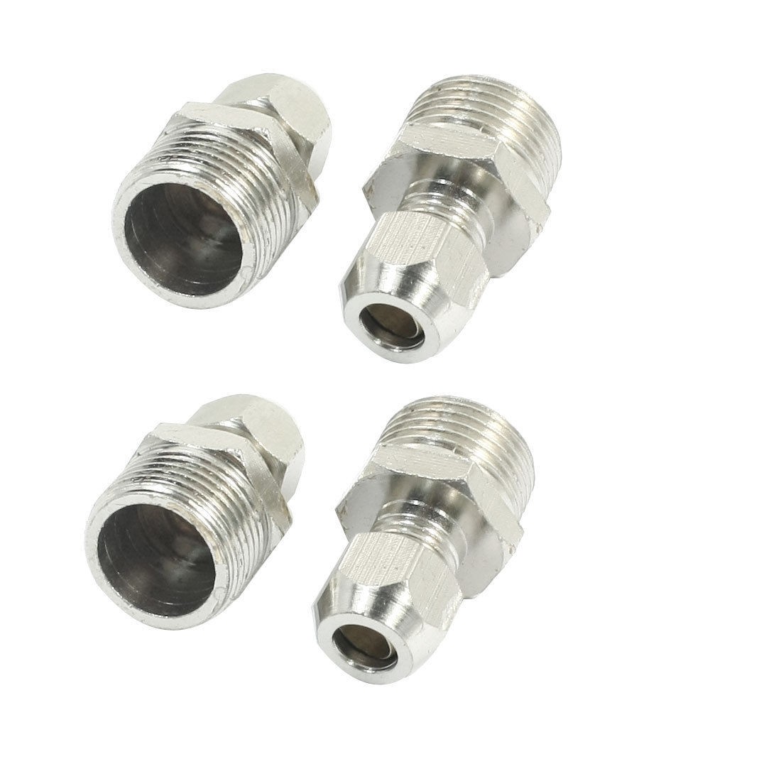 4pcs 3/8PT Male Thread 10mm Dia Hose Quick Release Coupler Connector