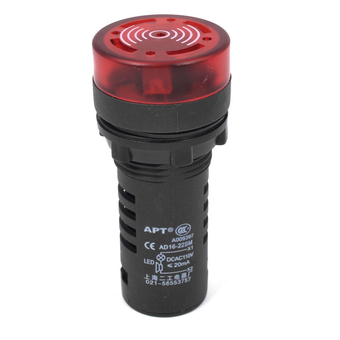 AC/DC 110V 20mA Equipment Alarm Signal Indicator Light Flash Buzzer Red Black