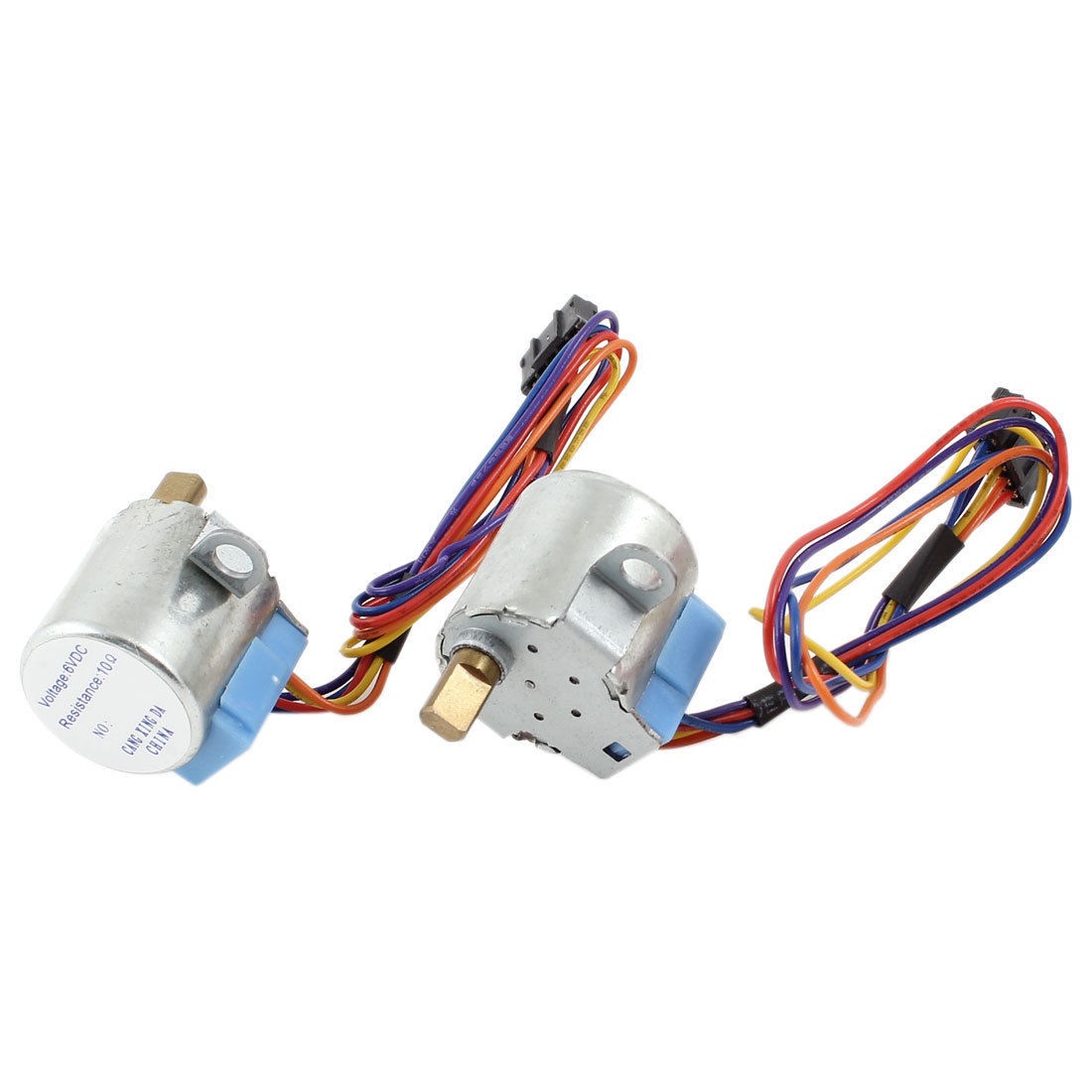 2 Pcs DC 6V 4.95x10mm Shaft 1000PRM 4-Phase 5-Wire Reduction Stepper Motor