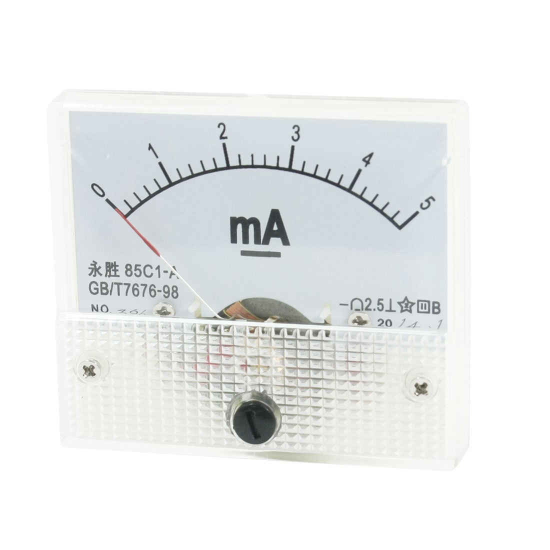 85C1-A Class 2.5 Accuracy DC 0-5mA Analog Ampere Tester Ammeter Panel Meter