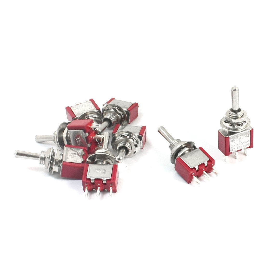 8pcs 6mm Mount 3 Way On/Off/On SPDT Toggle Switch AC 250V 2A 120V 5A