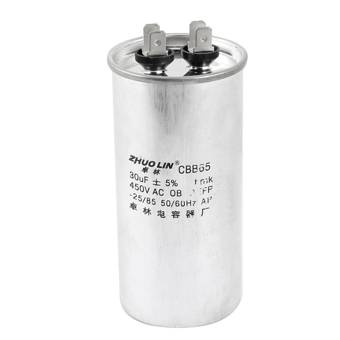 AC 450V CBB65 30uF 50/60Hz Ceiling Fan Motor Run Capacitor Silver Tone