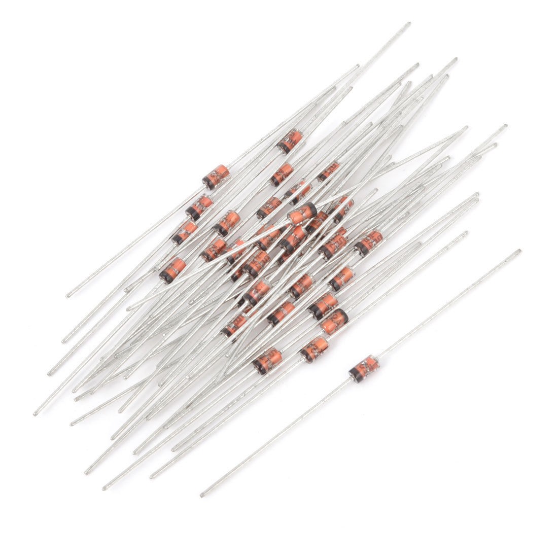 55Pcs 1N4752 33V 1W Glass Sealed Case Axial Leads Zener Diodes