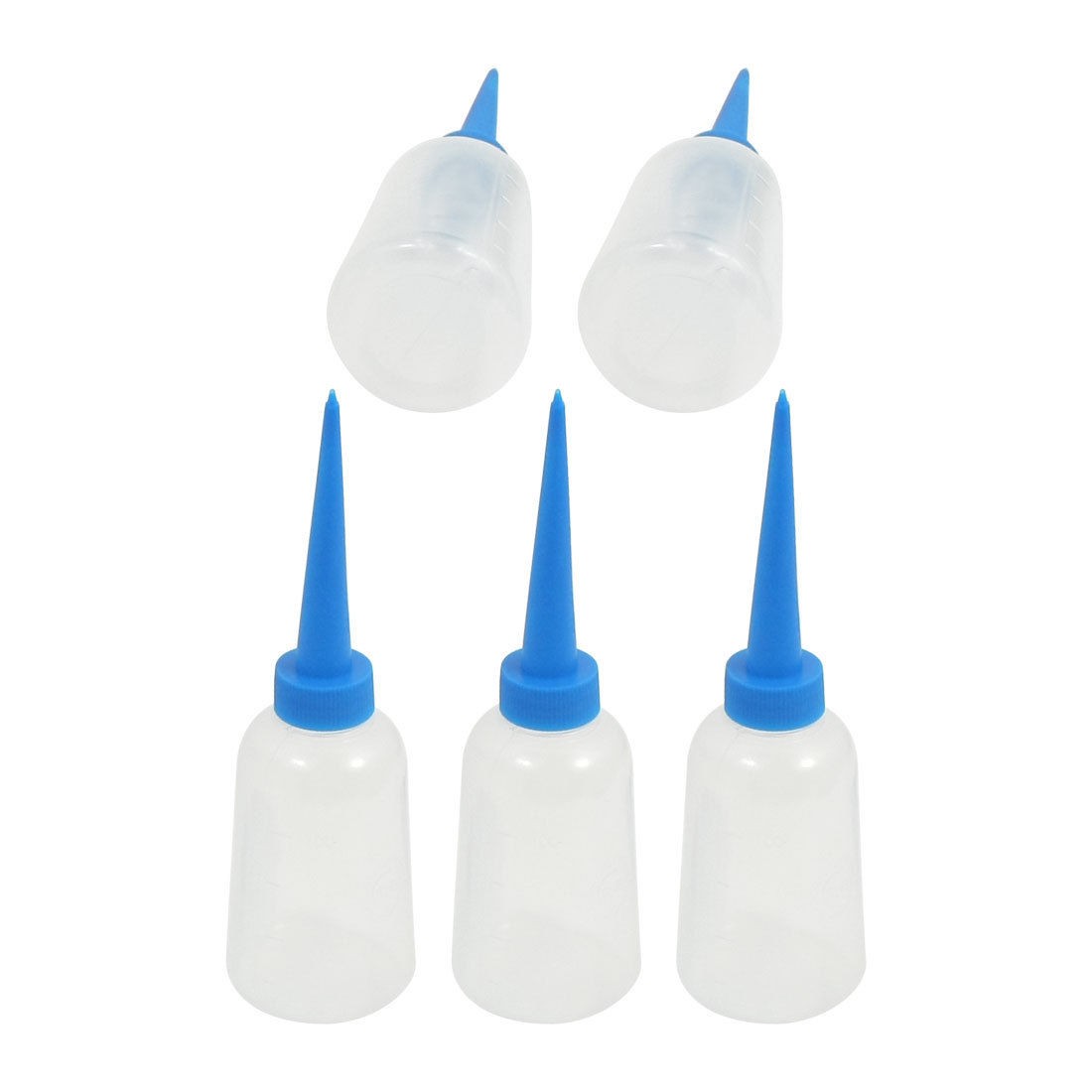 5 Pcs 100ml Blue Nozzle Experiment Empty Squeeze Measuring Bottle Dispenser