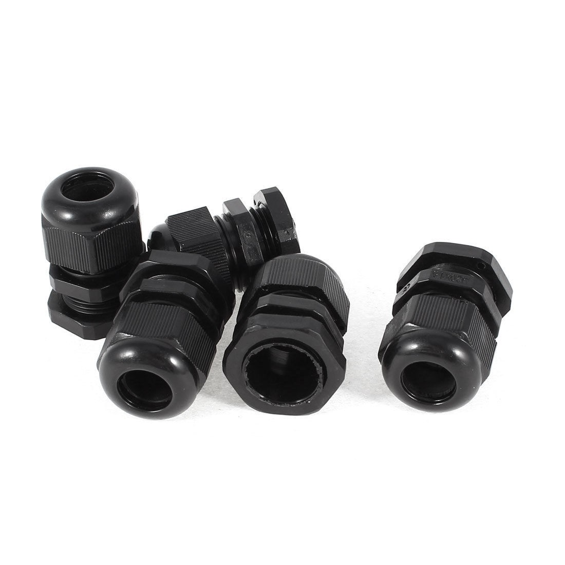 5 Pieces M20x1.5 Waterproof Connector 6-12mm Cable Locknut Stuffing Gland Black