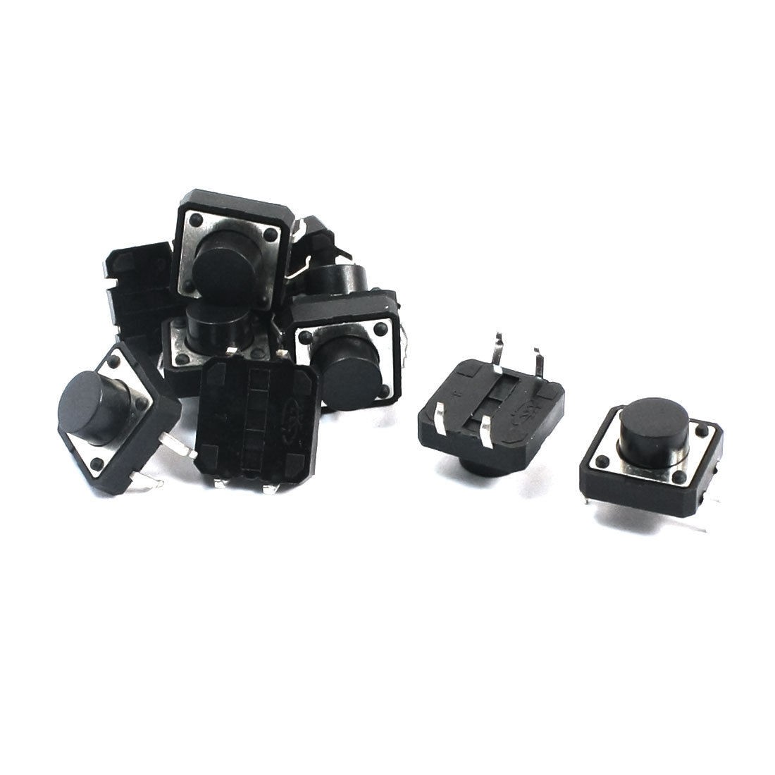 10pcs 12x12x7mm Round Pushbutton 4 Pins Momentary DIP Tactile Switch