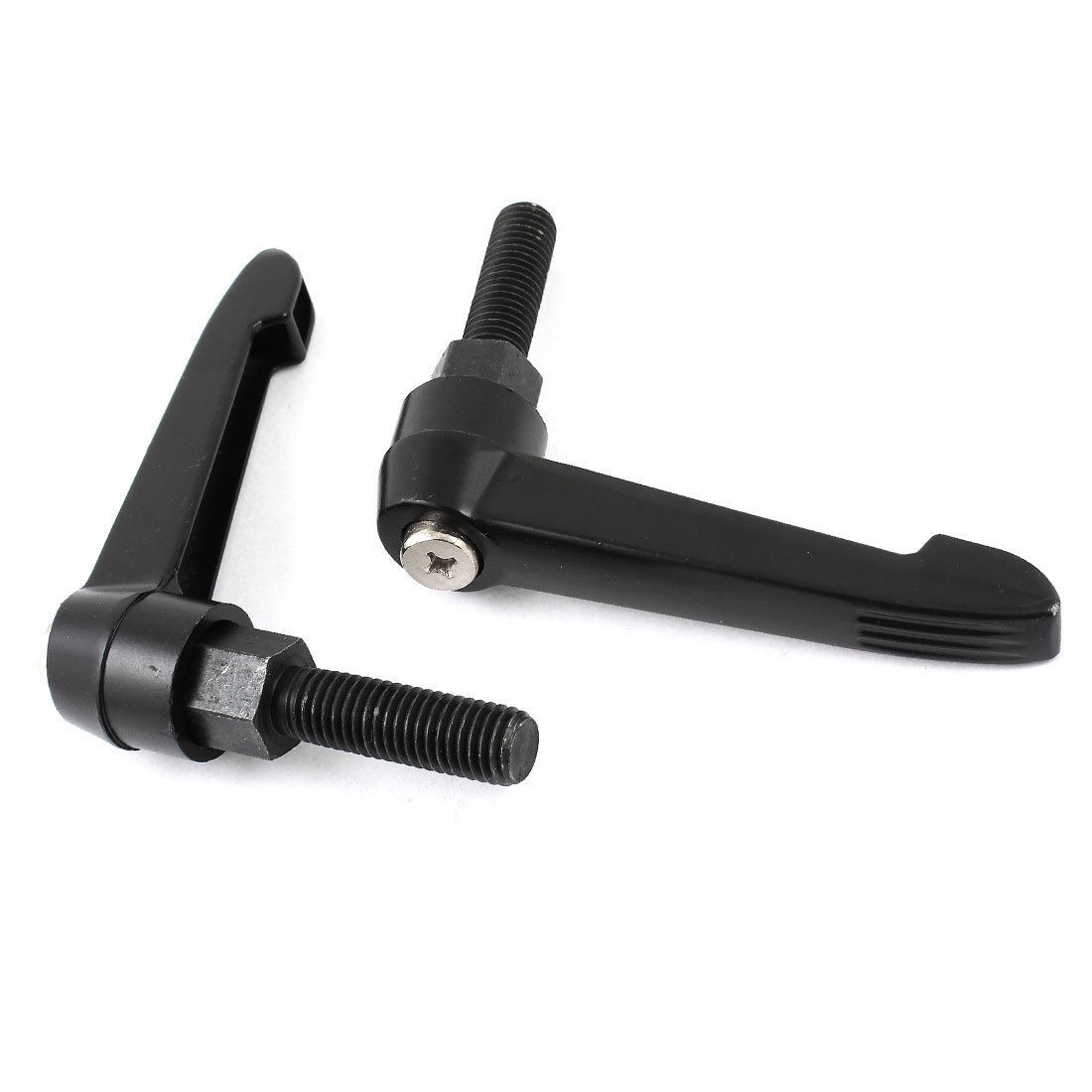 2pcs 11.7mmx40mm Thread Metal Adjustable Fixing Knob Handles Lever Black