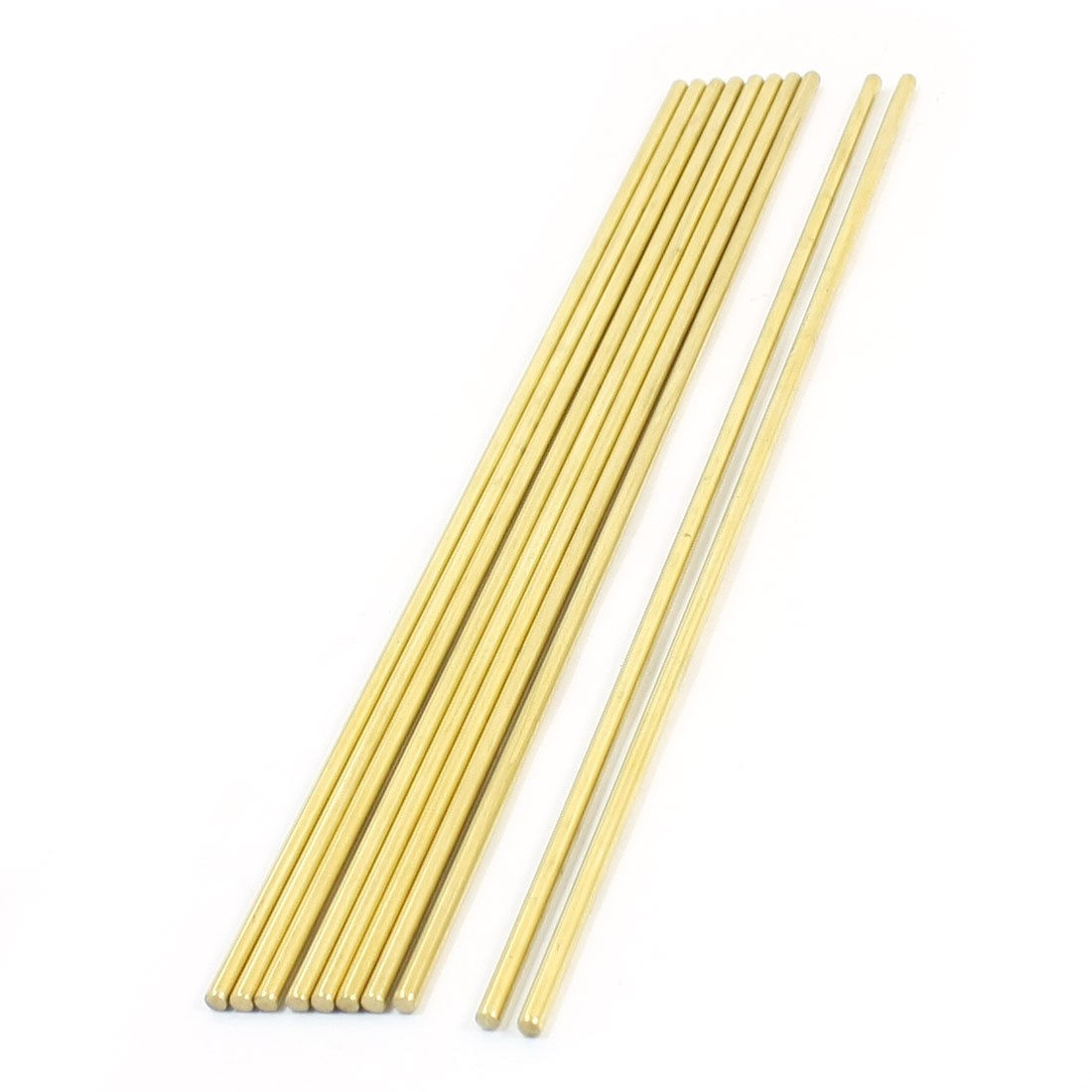 RC Model Airplane 200mm Length 3mm Dia Brass Axle Round Stock Rod Bar 10Pcs