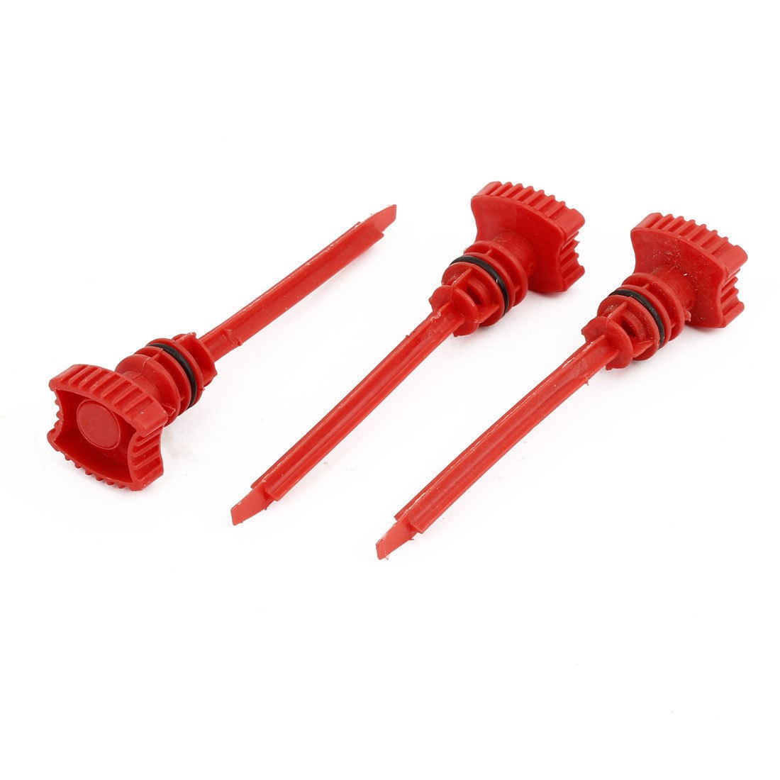 3 Pcs Red Plastic 19mm Connecting Dia Air Compressor Spare Part Oil Plug 12cm