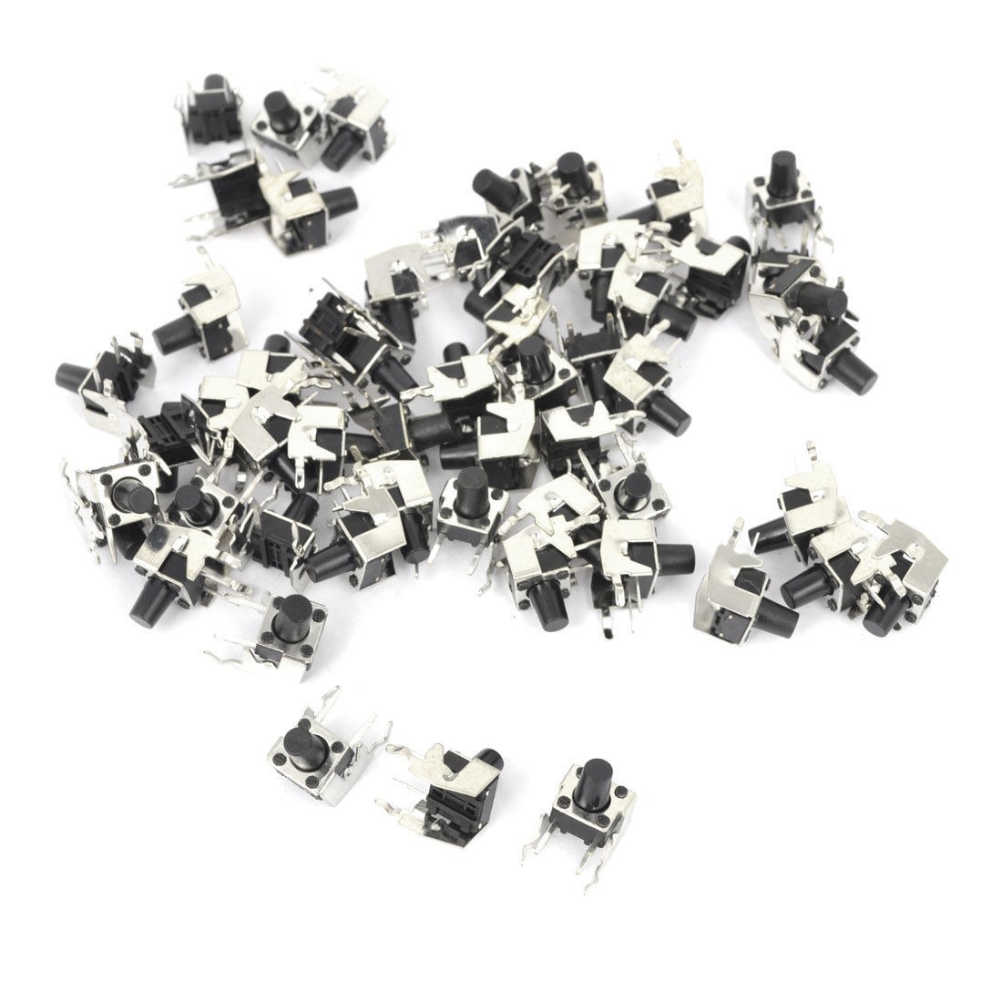 55 Pcs DIP PCB Fixed Bracket Sied Mounting Tact Switch Momentary 2pin 6x6x8mm