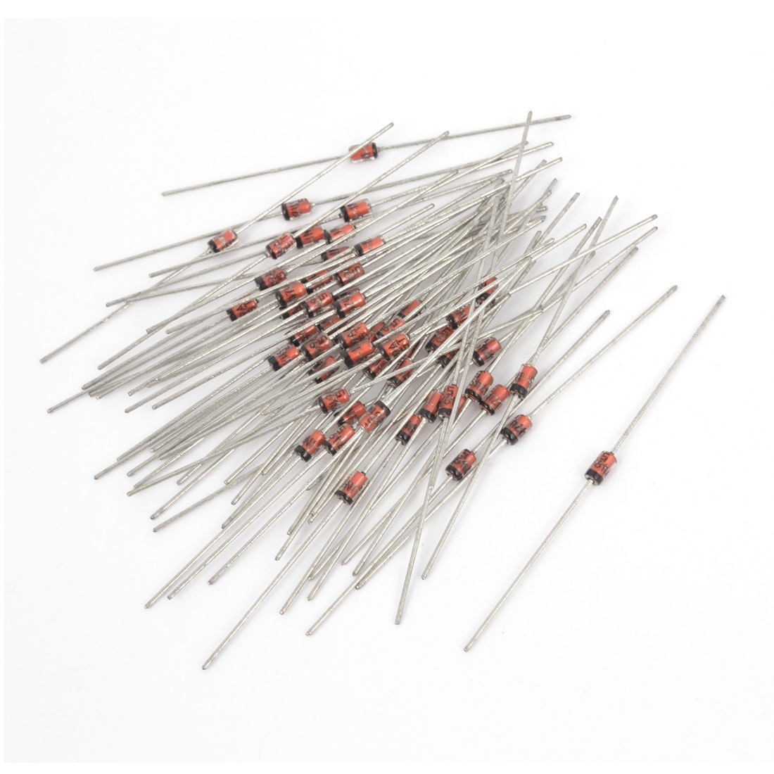 55Pcs 1N4729 24V 1W Glass Sealed Case Axial Leads Zener Diodes