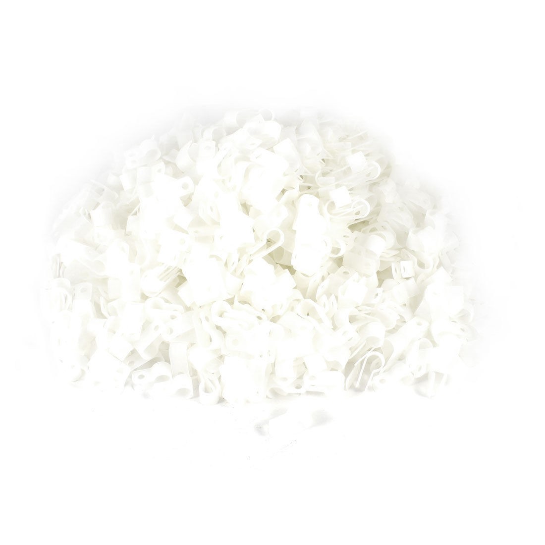 1000 Pcs White R-Type Plastic 8.4mm Cable Wire Clips Clamps Hanger