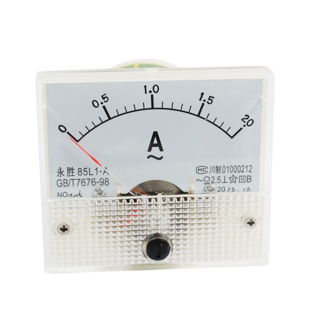 Analog Panel Ammeter Gauge DC 0 - 2.0A Measuring Range 2.5 Accuracy