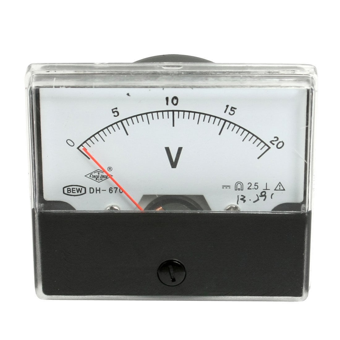 DH670 DC 0-20V Rectangle Analog Panel Volt Meter Voltmeter Gauge
