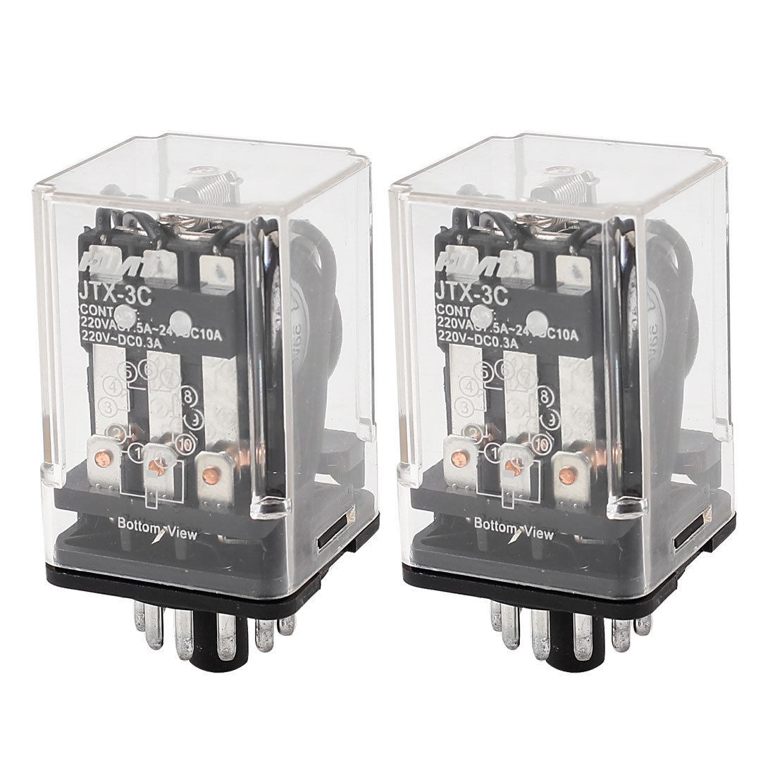 2 Pcs Motor Control 11 Pin 3PDT Electromagneti<wbr/>c Power Relay DC 24V Coil