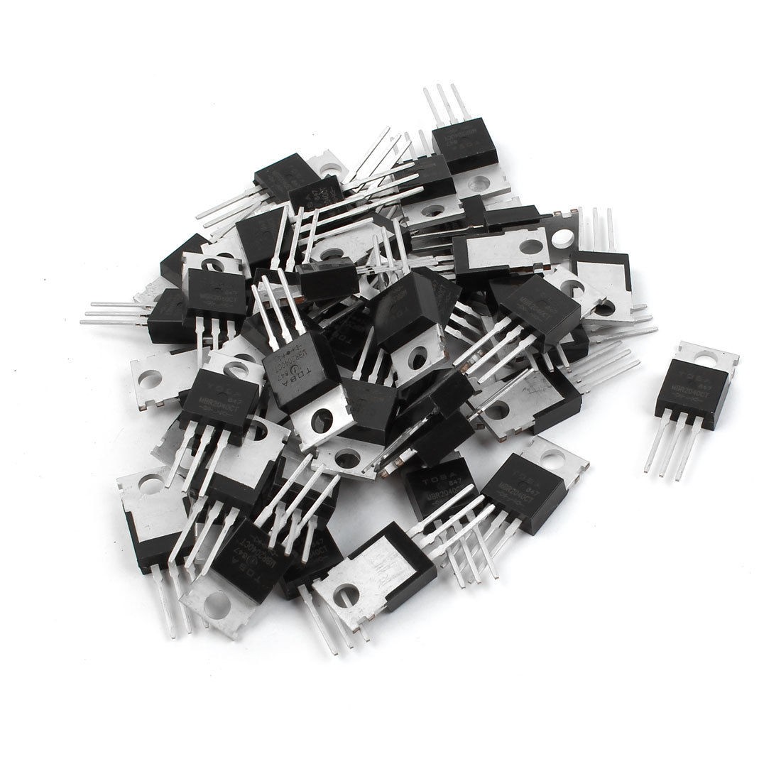 50 Pcs MBR2040CT TO-220 Schottky Barrier Rectifier 20A 40V