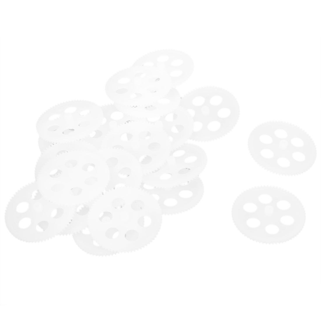20 x White Plastic Hollow Out Electric Model Crown Wheel Gears 21mm