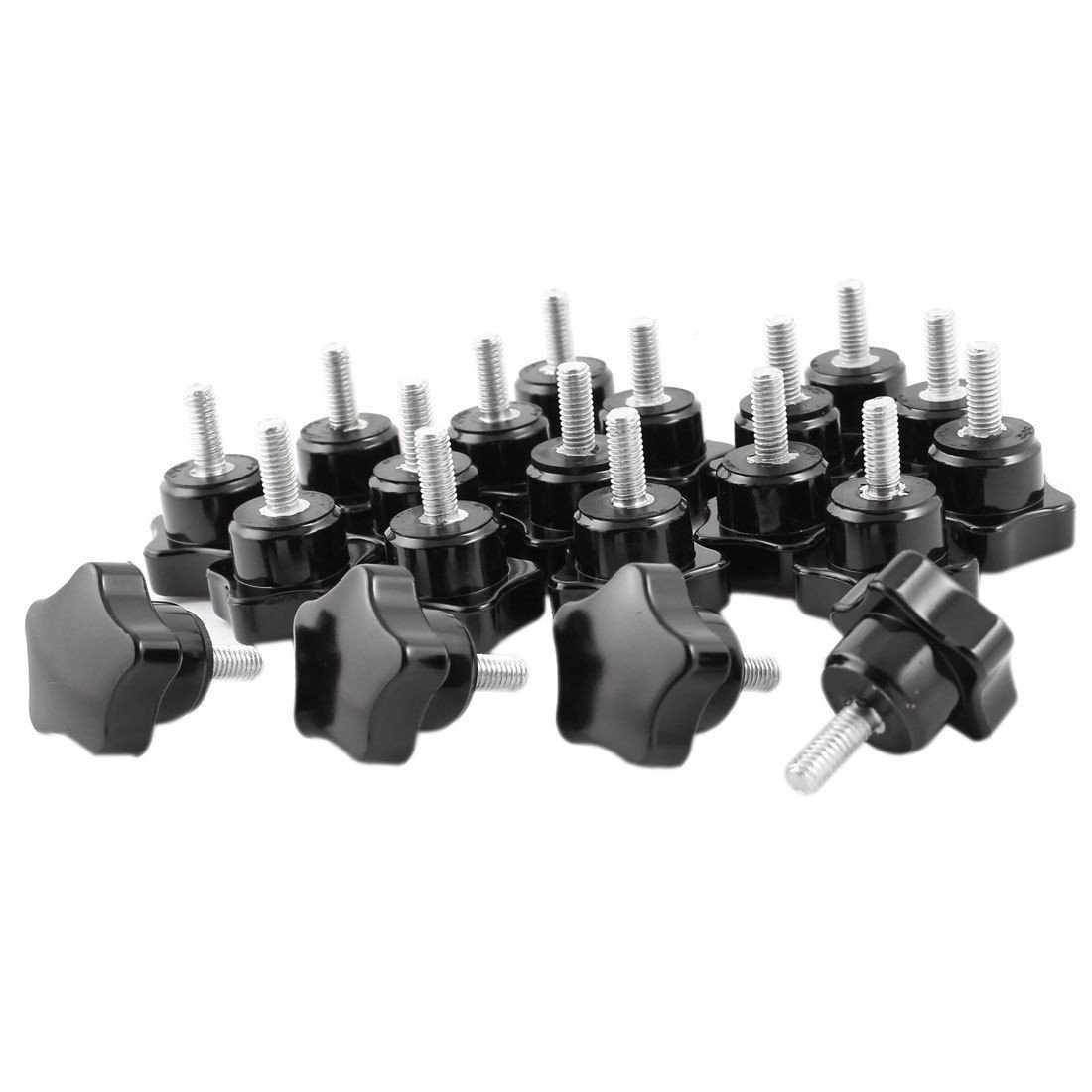 10 Pcs 32mm Dia Star Design Head M6 x 15mm Thread Clamping Screw Knob