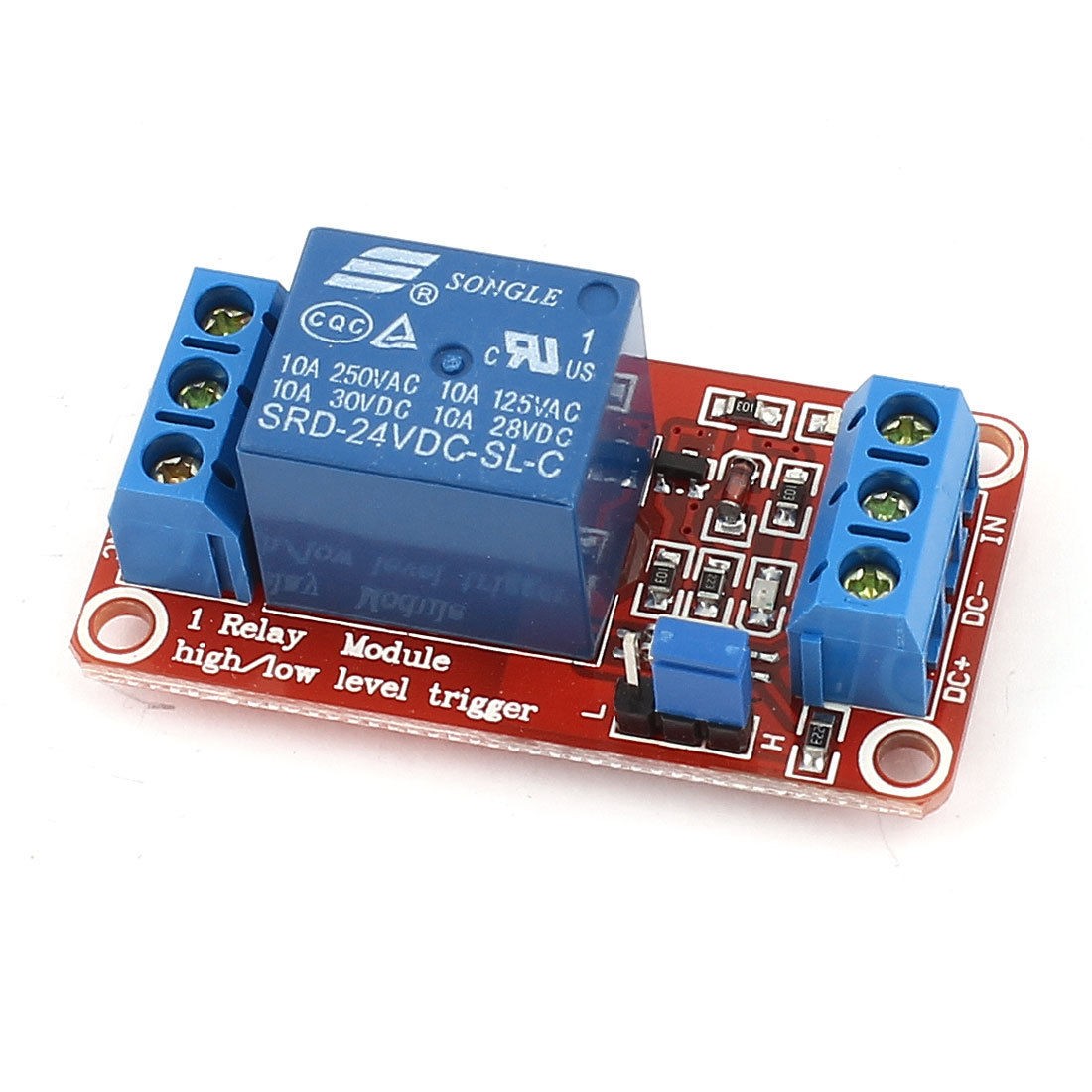 Red 1 Channel 1CH  H/L Level Trigger Optocoupler Relay Module DC 24V