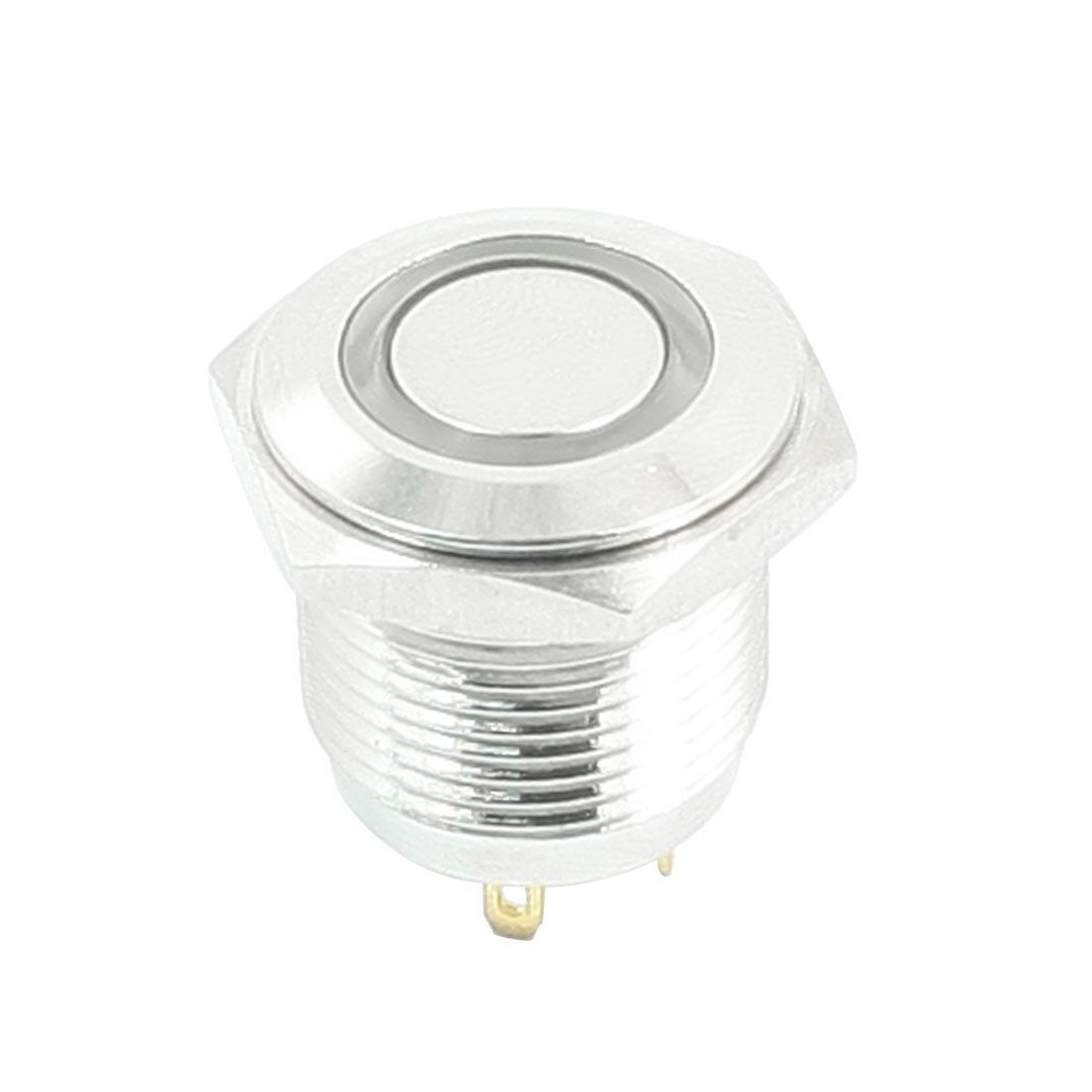 DC3V Blue LED Angel Eye SPST Momentary Metal Power Pushbutton Switch 16mm Thread