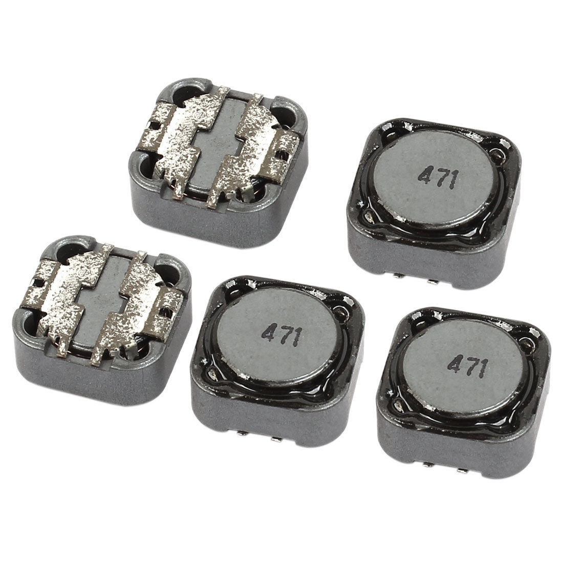 5 Pcs 470uH Inductance 12x12x6mm Square Shield Surface Mount SMD Power Inductors