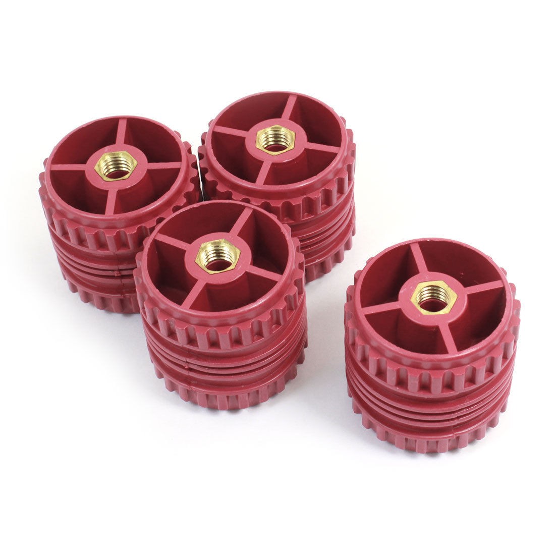 4 Pcs M10 Thread 50 x 50mm Busbar Insulator Connector Supporter Red