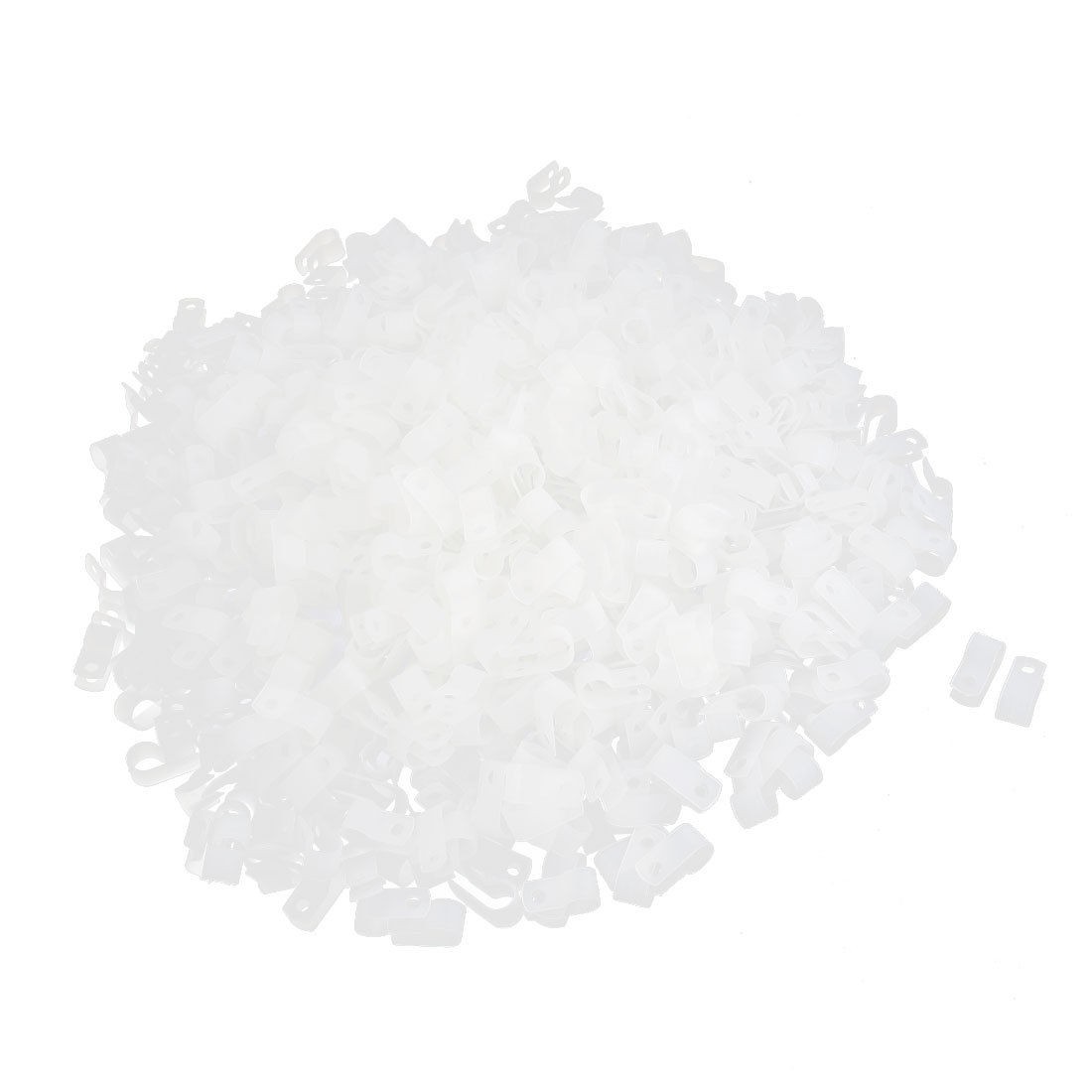 1000Pcs R Type Nylon Cord Tie Organizer Cable Clamp White 8.4mm 5/16"