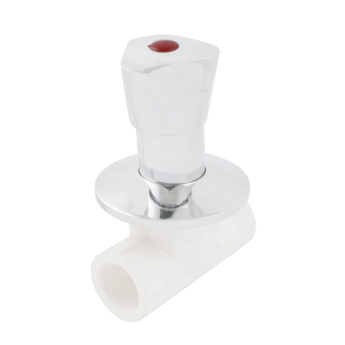 White Silver Tone Rotatable Triangle Handle Concealed Valve 24mm x 24mm