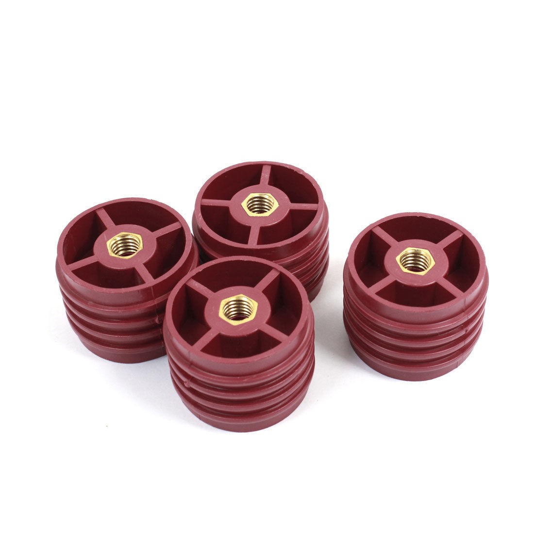 4 Pcs M7 Thread 1.2" Height Busbar Insulator Connector Supporter Red