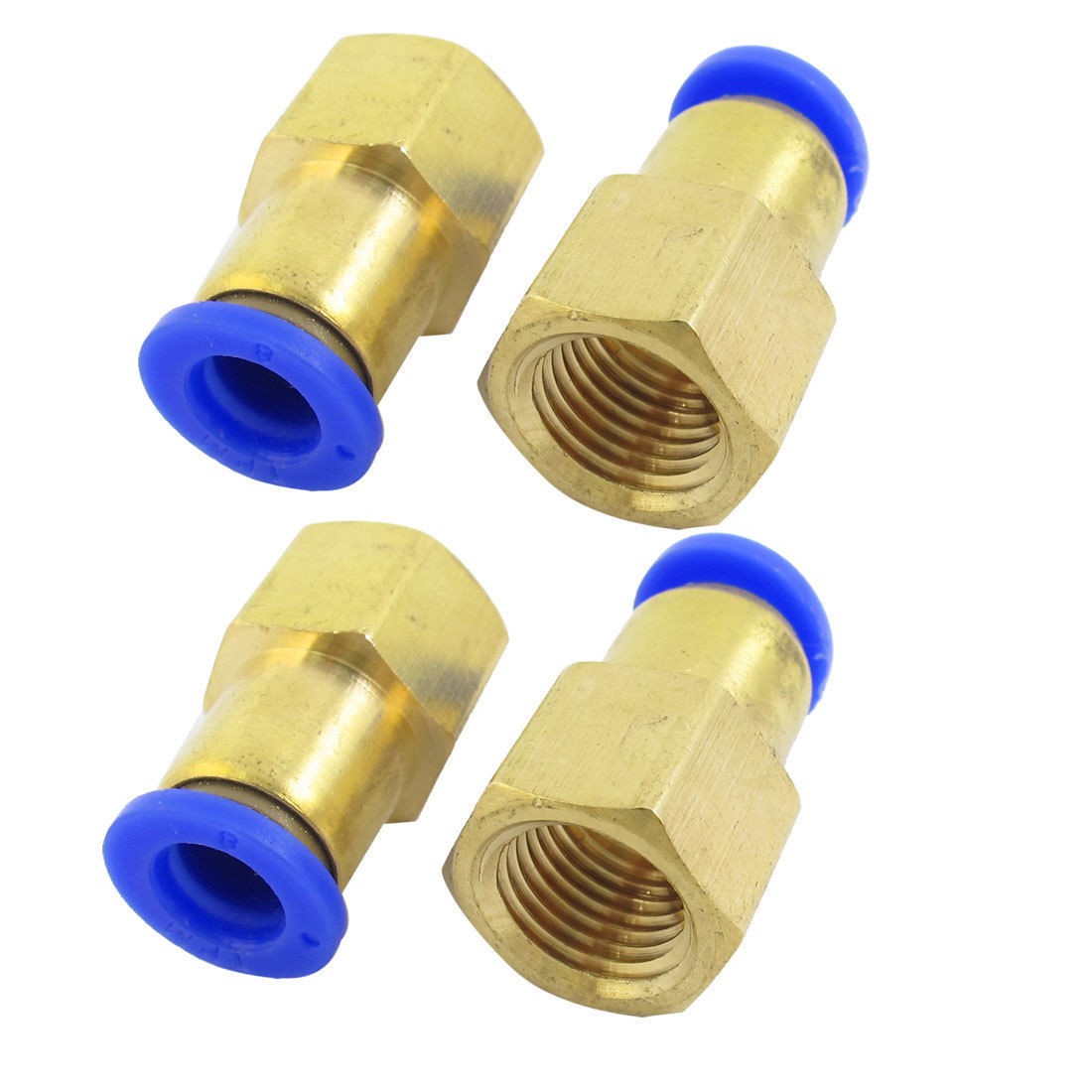 4pcs 1 4PT to 8mm Air Pneumatic Metal Quick Release Fitting Connector