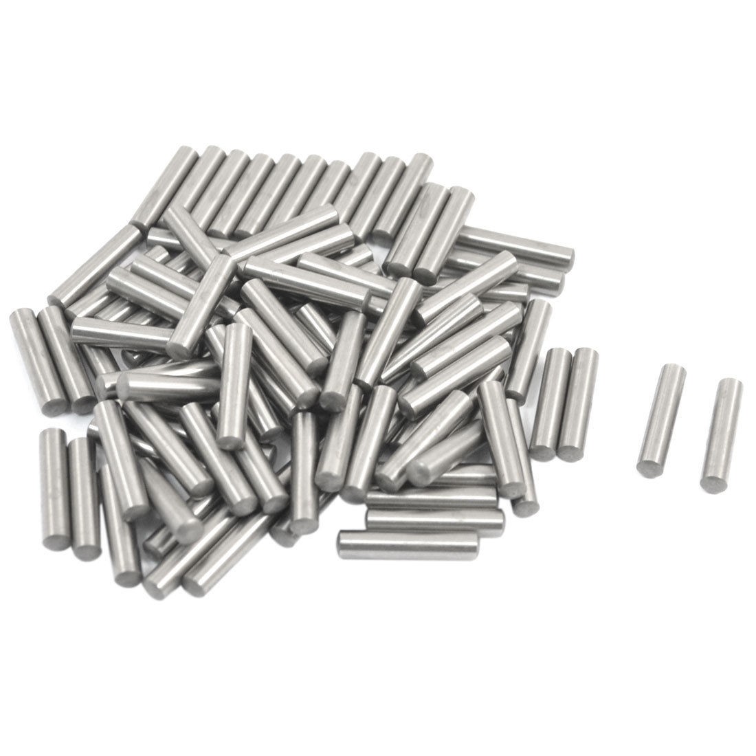 100 Pcs Stainless Steel 3.17mm x 15.8mm Dowel Pins Fasten Elements Silver Tone