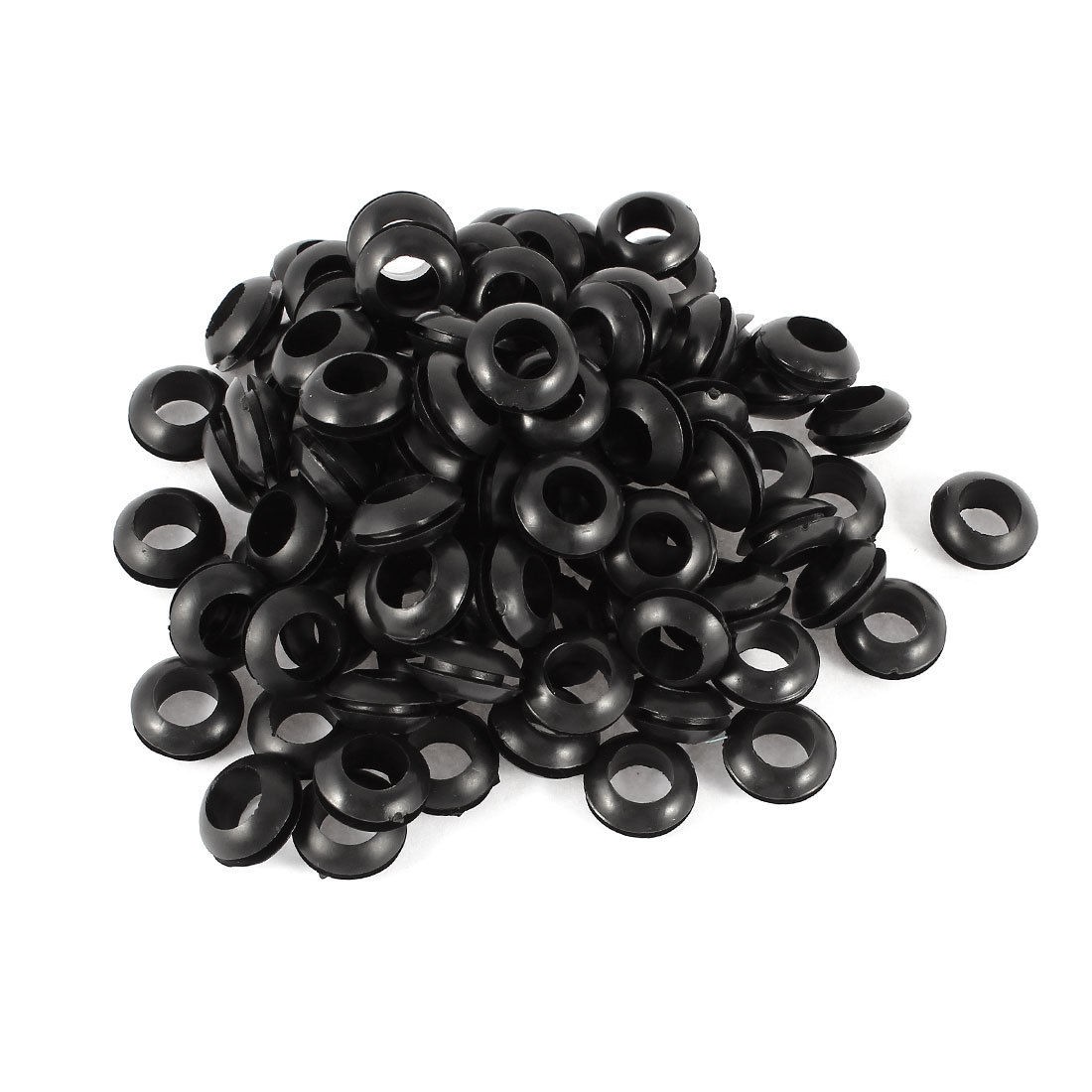 100pcs Blakc Rubber Wiring Grommets Ring Cable Protector 5mm Dia