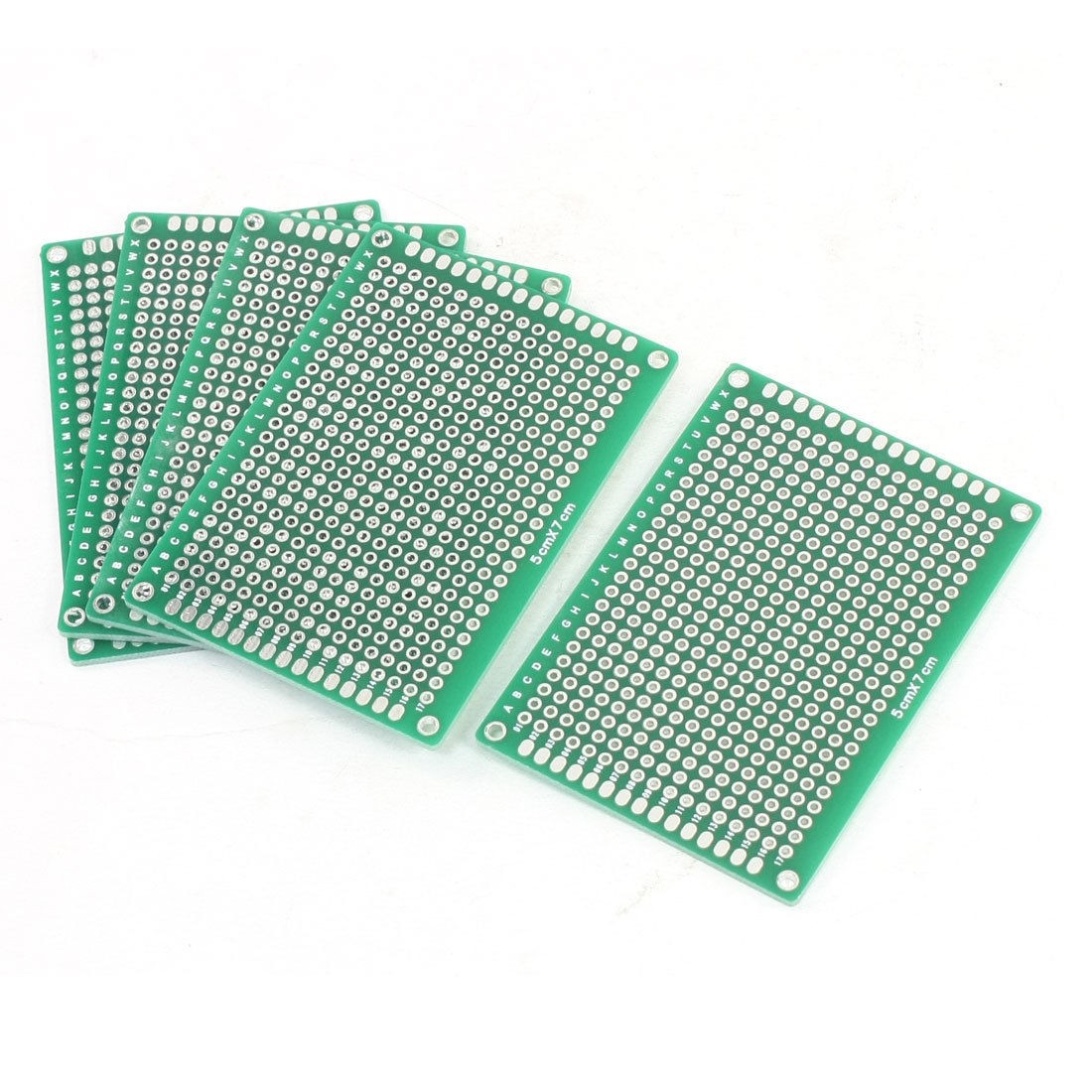5 Pcs Prototyping Dual Side Green Copper PCB Board Stripboard 5x7cm