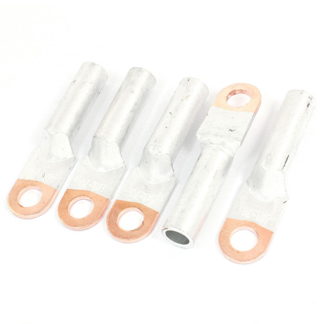 5Pcs 12mm Bolt Dia 70mm2 Cable Copper Lug Wiring Connector Terminal Silver Tone