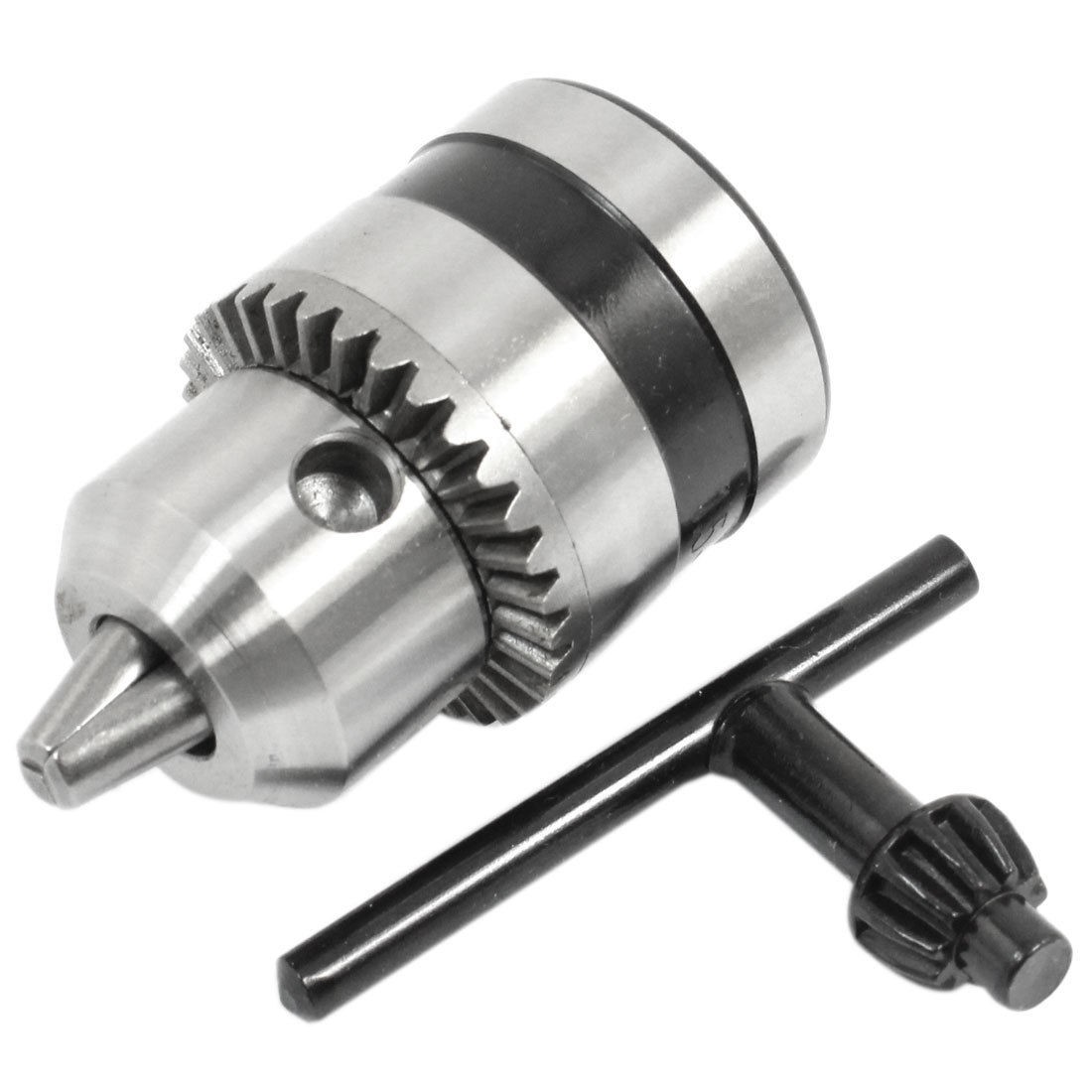 B12 Mount 1.5-10mm Capacity Steel Core Metal Spanner Drill Chuck w Key Tool