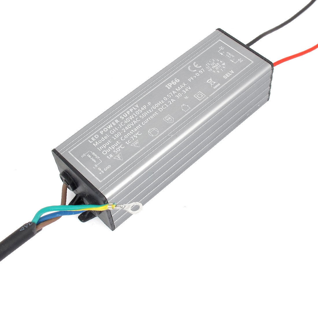 Water Proof LED Power Supply Converter Driver AC 100-240V DC 30-34V 40W