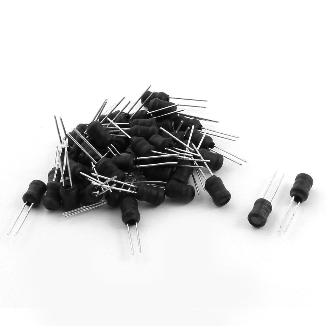 50 Pcs Electric Component 2.2mH 250mA 5x7mm 10% Radial Inductor Black