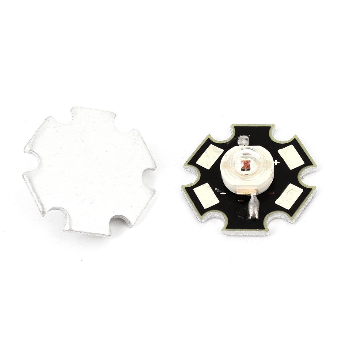 2pcs 65-80LM 3W Red Light LED Emitter Lamp Bead w Heat Sink Base