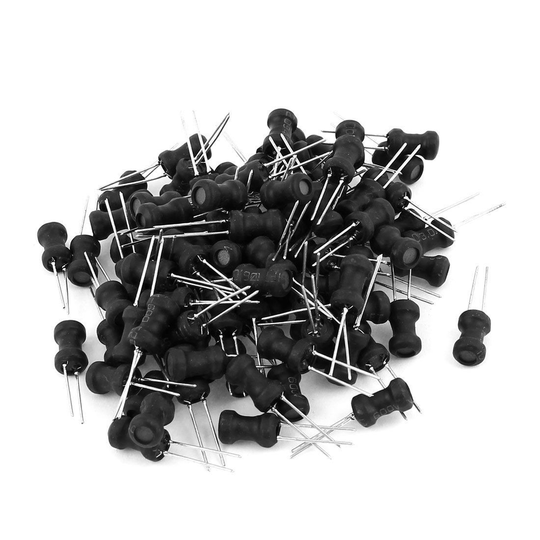 100Pcs 100uH Inductance 6x10mm 2 Pins Radial Leaded Inductors