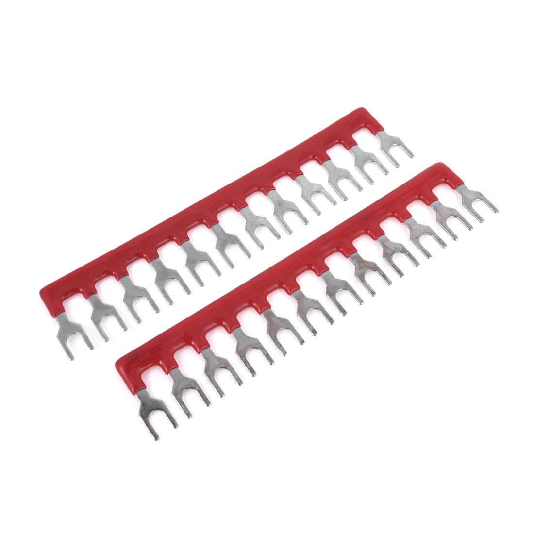 2Pcs 400V 10A 12Position Red Pre Insulated Terminal Barrier Strip