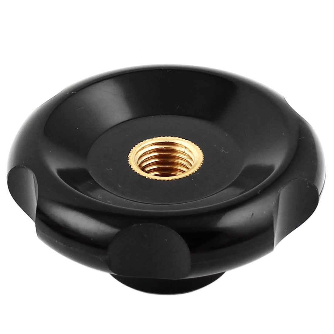 Black Plastic Multiple Lobe Knob 80mm x 40mm 14mm Female Thread