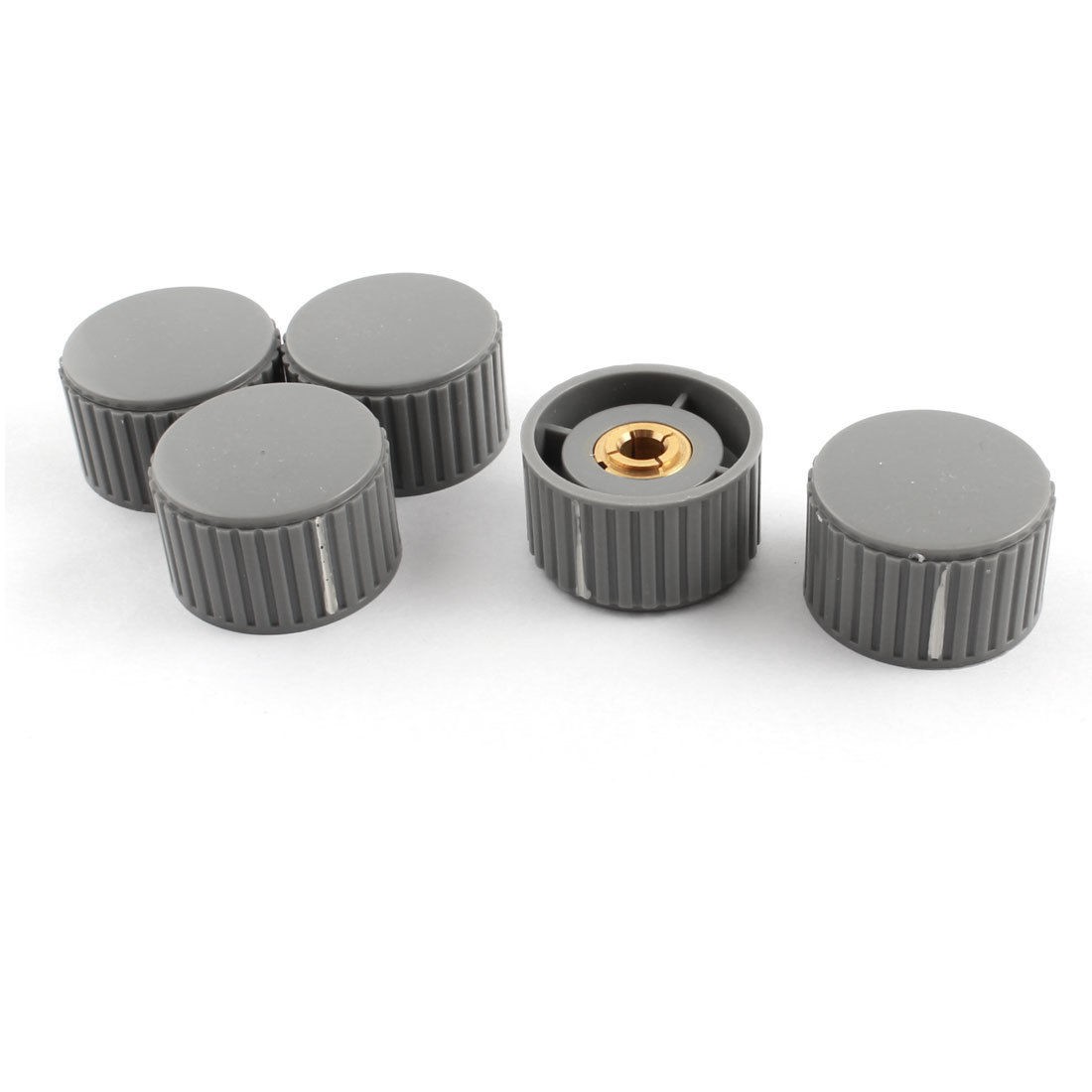 6mm Insert Hole Plastic Volume Control Potentiometer Knob Cap 32mm 5Pcs