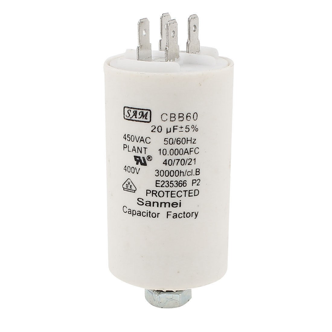 AC450V 50/60Hz 20uF Cylindrical Polypropylene Film Motor Capacitor CBB60