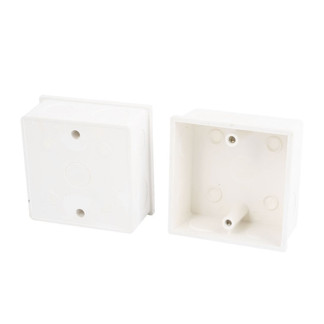 2PCS White PVC Surface Mount Wallpanel Single Gang Pattress Back Box