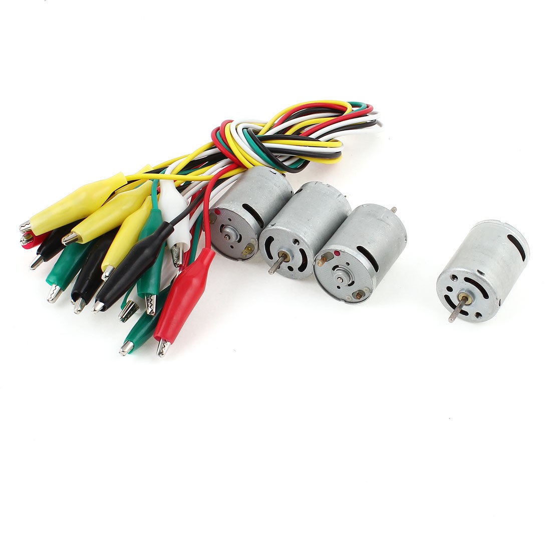 4 Pcs DC 3V 2Pin Magnetic Electric Motor 3000RPM w 10 Pieces Alligator Clip Wire