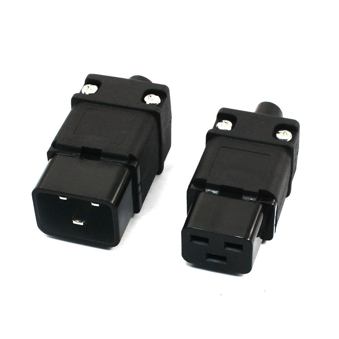 Pair AC 250V 16A Plastic IEC320 C19 C20 Power Cord Connector Adapter