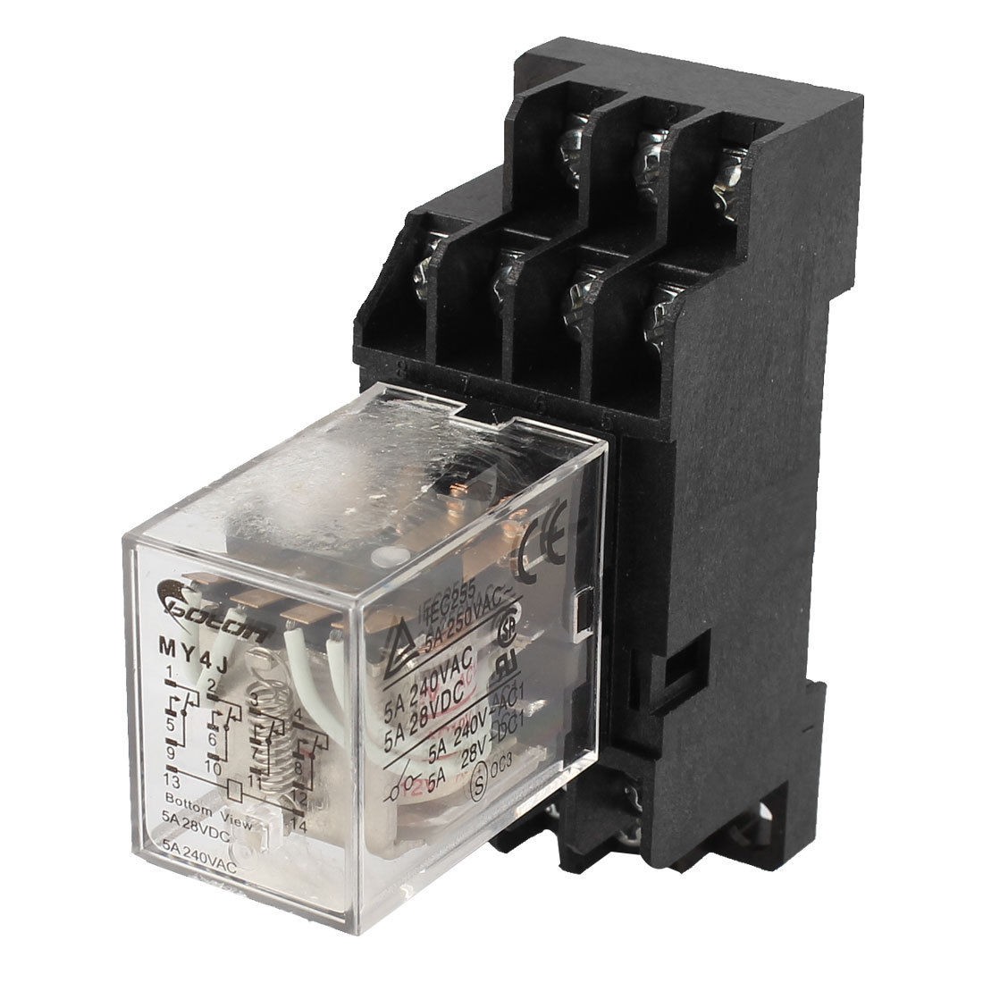 AC12V Coil 4PDT General Power Relay 14 Pin MY4J 5A AC240V DC28V w Base Socket